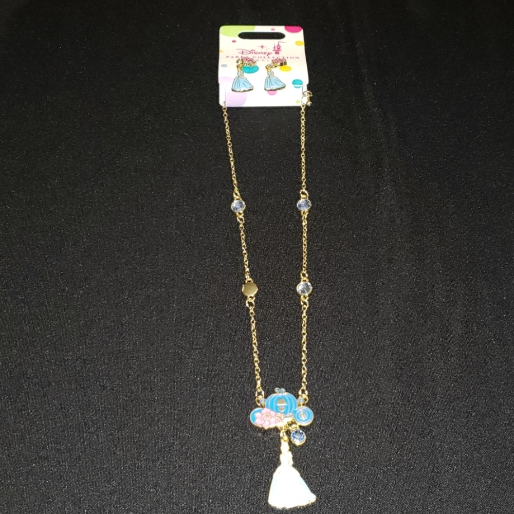 Disney Parks Princess Cinderella Necklace Earrings